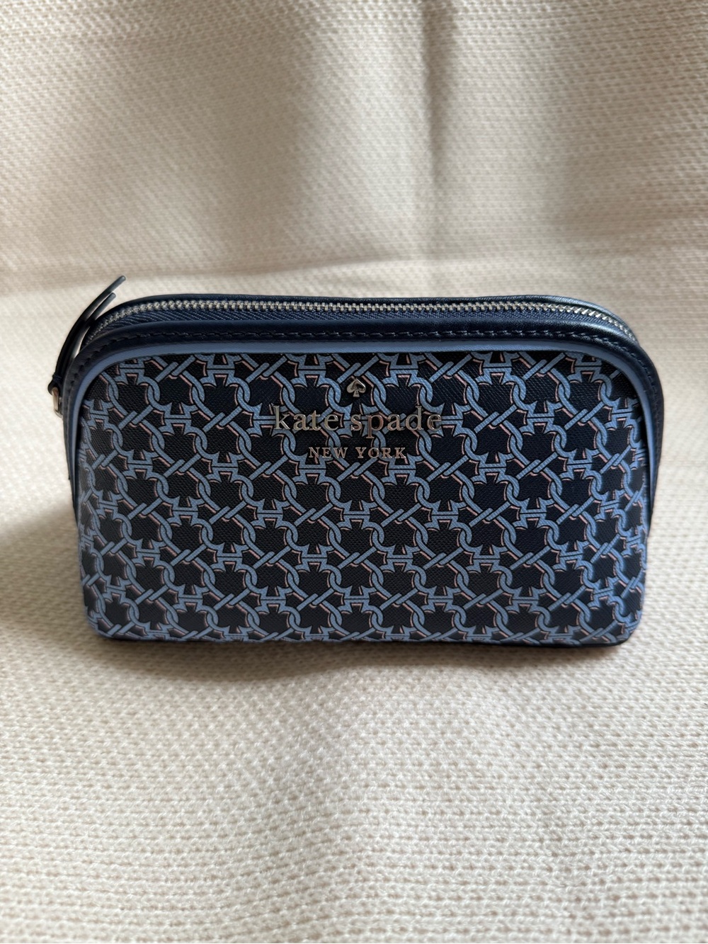 kate spade blue and white care booklet and tag